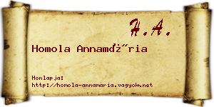 Homola Annamária névjegykártya